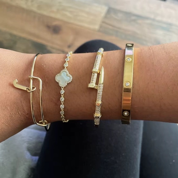 Just Un Clou Nail Gold Crystal Elegant Bracelet - Picture 6 of 11